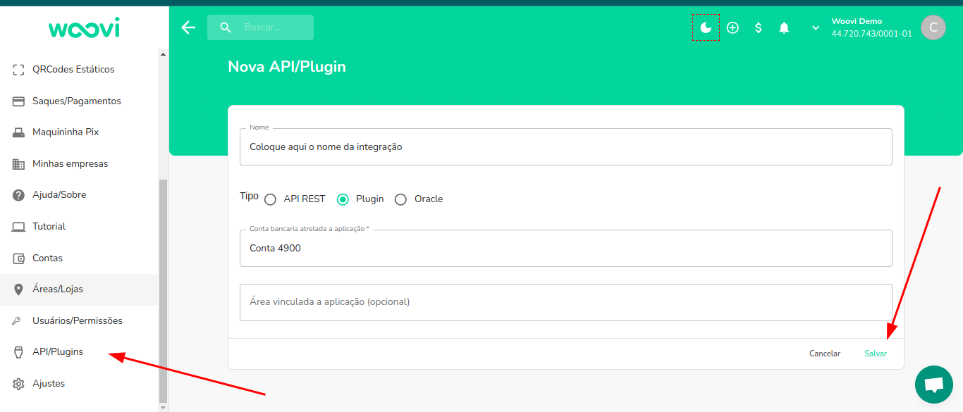 Criando uma nova aplicação na plataforma